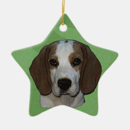 Adorno De Cerámica Feliz Navidad Beagle