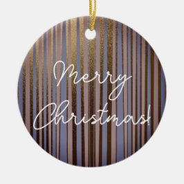 Adorno De Cerámica Feliz Navidad Boho Gold Purpurina Pink Lilac