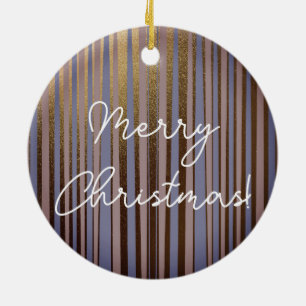 Adorno De Cerámica Feliz Navidad Boho Gold Purpurina Pink Lilac