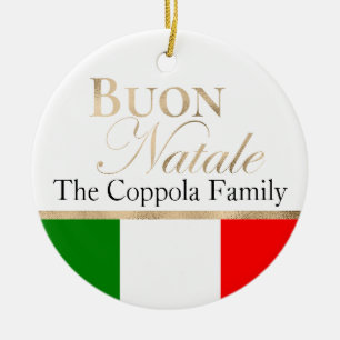 Adorno De Cerámica Feliz Navidad Buon Natale Bandera Italiana Navidad