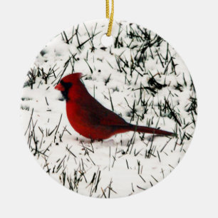 Adorno De Cerámica Feliz Navidad Cardenal