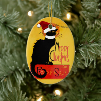 Adorno De Cerámica Feliz Navidad - Chat Noir