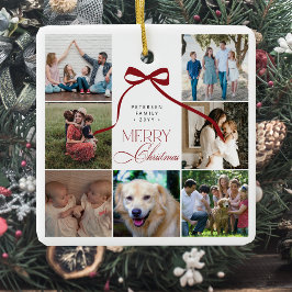 Adorno De Cerámica Feliz Navidad, collage de fotos del personalizado 