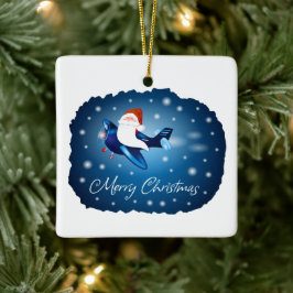 Adorno De Cerámica Feliz Navidad con Santa