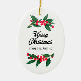 Adorno De Cerámica Feliz Navidad De La Familia