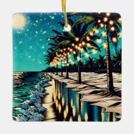 Adorno De Cerámica Feliz Navidad de los pájaros de nieve de los Estad