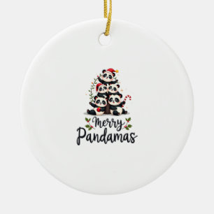 Adorno De Cerámica Feliz Navidad de Panda Pun Panda (2)