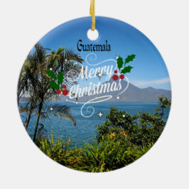 Adorno De Cerámica Feliz Navidad desde Guatemala