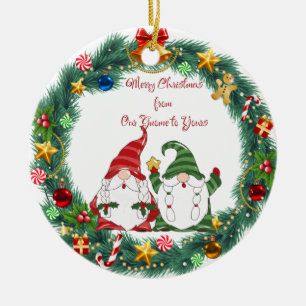 Adorno De Cerámica Feliz Navidad desde nuestro hogar a los tuyos en u