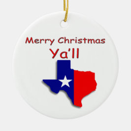 Adorno De Cerámica Feliz Navidad desde Texas Ornament