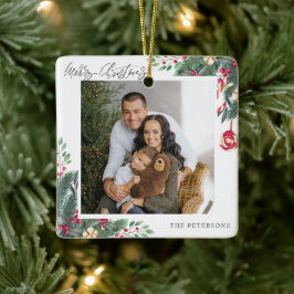 Adorno De Cerámica Feliz Navidad Elegantes Navidades Saludos Foto