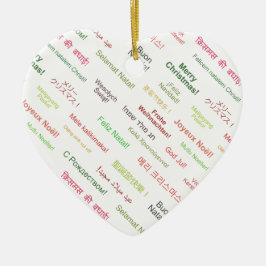 Adorno De Cerámica Feliz Navidad en diferentes idiomas del mundo