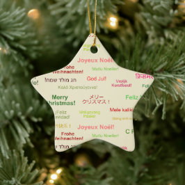 Adorno De Cerámica Feliz Navidad en diferentes idiomas del mundo