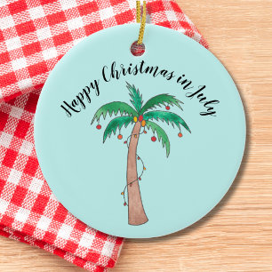 Adorno De Cerámica Feliz Navidad en Julio