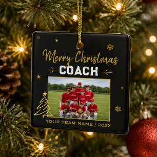 Adorno De Cerámica Feliz Navidad Entrenador Foto Personalizada del Eq