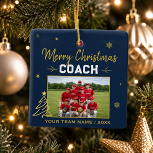 Adorno De Cerámica Feliz Navidad Entrenador Foto Personalizada del Eq