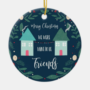 Adorno De Cerámica Feliz Navidad, éramos buenos amigos