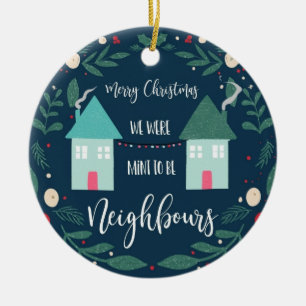 Adorno De Cerámica Feliz Navidad, éramos buenos vecinos
