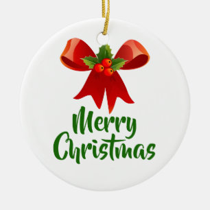 Adorno De Cerámica Feliz Navidad Estilo Retro