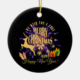 Adorno De Cerámica Feliz Navidad Feliz Año Nuevo