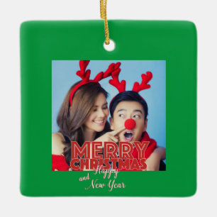 Adorno De Cerámica Feliz Navidad Feliz Año Nuevo Personalizado único 