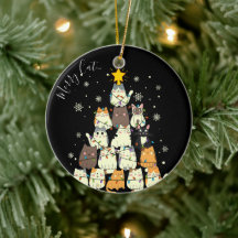 Feliz Navidad Feliz Gatonavidad Árbol de Gatos