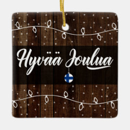 Adorno De Cerámica Feliz Navidad finlandesa, Hyvää joulua Rustic Styl