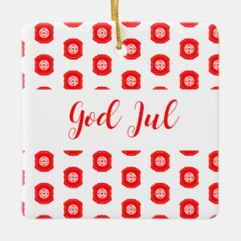 Adorno De Cerámica Feliz Navidad God Jul patrón escandinavo regalo