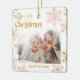 Adorno De Cerámica Feliz Navidad, gran abuela, foto de oro rosado (Izquierda)