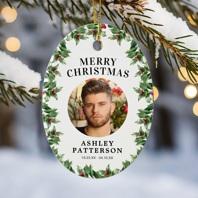 Adorno De Cerámica Feliz Navidad Holly (Subido por el creador)