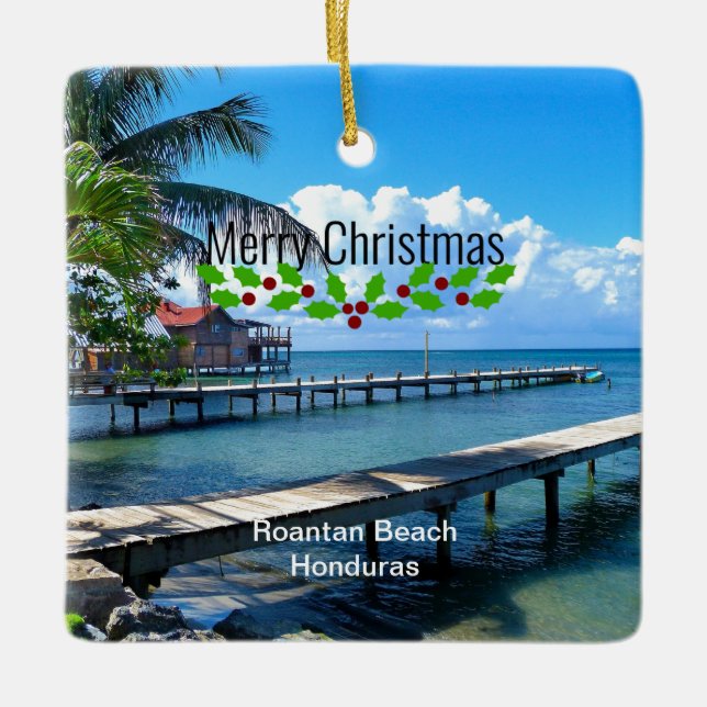 Adorno De Cerámica Feliz Navidad, Honduras (Anverso)