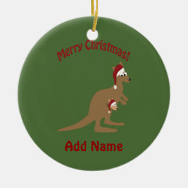 Adorno De Cerámica Feliz Navidad Kangaroos