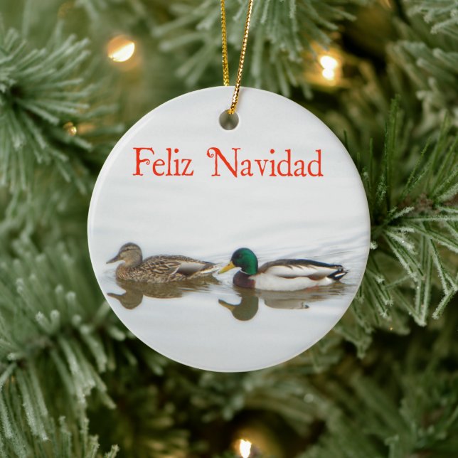Adorno De Cerámica Feliz Navidad - Mallards (Árbol)