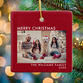 Adorno De Cerámica Feliz Navidad Moderna Navidad Festividad Roja