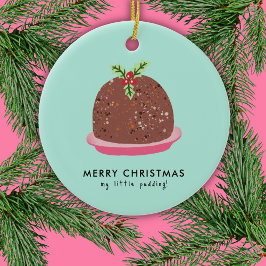 Adorno De Cerámica Feliz Navidad Moderno Ilustracion Pudding