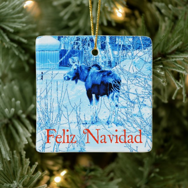 Adorno De Cerámica Feliz Navidad - Moose urbano (Árbol)