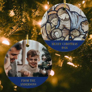 Adorno De Cerámica Feliz Navidad Natividad Religiosa Foto Cristiana