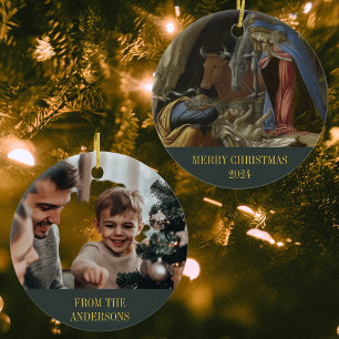 Adorno De Cerámica Feliz Navidad Natividad Religiosa Foto Cristiana