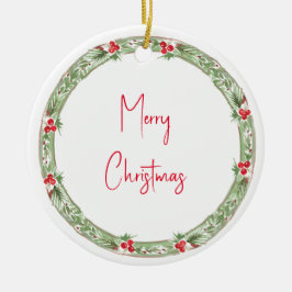 Adorno De Cerámica Feliz Navidad Navidad Año de los Wreath
