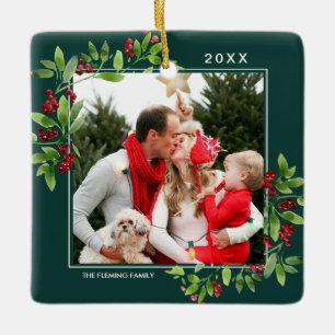 Adorno De Cerámica Feliz Navidad. Navidades de fotografía personaliza