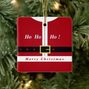 Adorno De Cerámica Feliz Navidad - Papá Noel - Regalos Para Todos