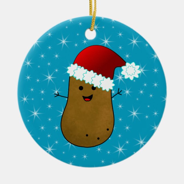 Adorno De Cerámica Feliz Navidad Patata (Frente)