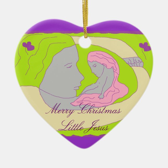 Adorno De Cerámica feliz navidad pequeño jesus (Frente)