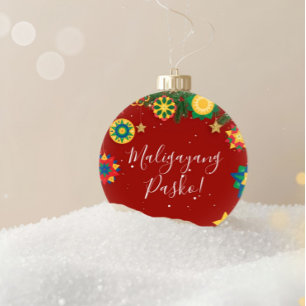 Adorno De Cerámica Feliz Navidad Personalizada Navidad Filipina
