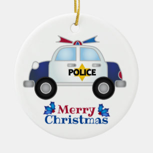 Adorno De Cerámica Feliz Navidad, policía 1