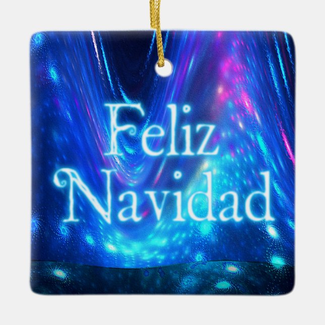 Adorno De Cerámica Feliz Navidad - Qaanaaq - Luz del Norte (Anverso)