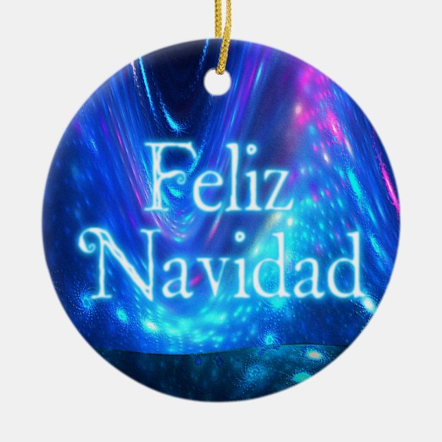 Adorno De Cerámica Feliz Navidad - Qaanaaq - Luz del Norte (Frente)