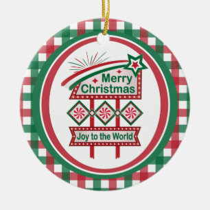 Adorno De Cerámica Feliz Navidad Retro Marquee - Alegría al mundo