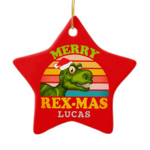 Feliz Navidad Rex mas Dinosaur Nombre Personalizad