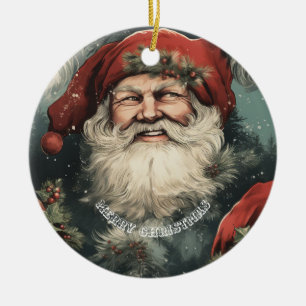 Adorno De Cerámica Feliz Navidad Santa